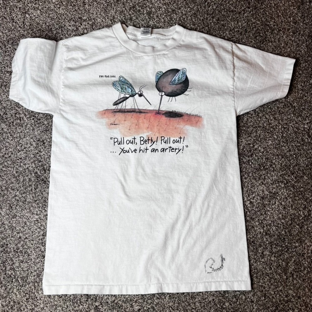 Vintage Far Side Shirt "Pull out, Betty!Pull out!" Mens Sz L Single Stitch 1992